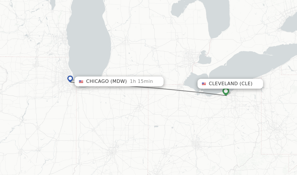 Direct (nonstop) flights from Cleveland to Chicago schedules