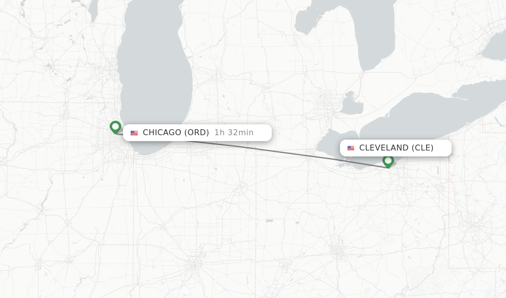 Direct (nonstop) flights from Cleveland to Chicago schedules