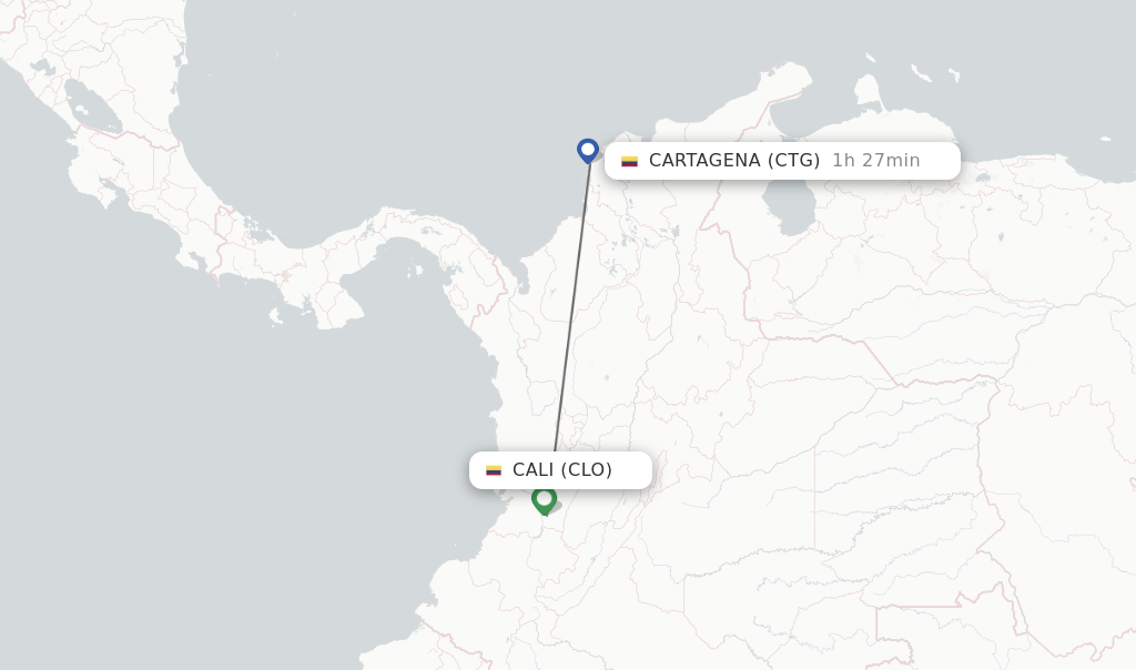 Direct (nonstop) flights from Cali to Cartagena schedules