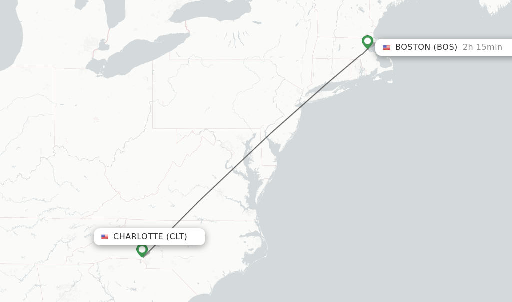 Direct (nonstop) flights from Charlotte to Boston schedules