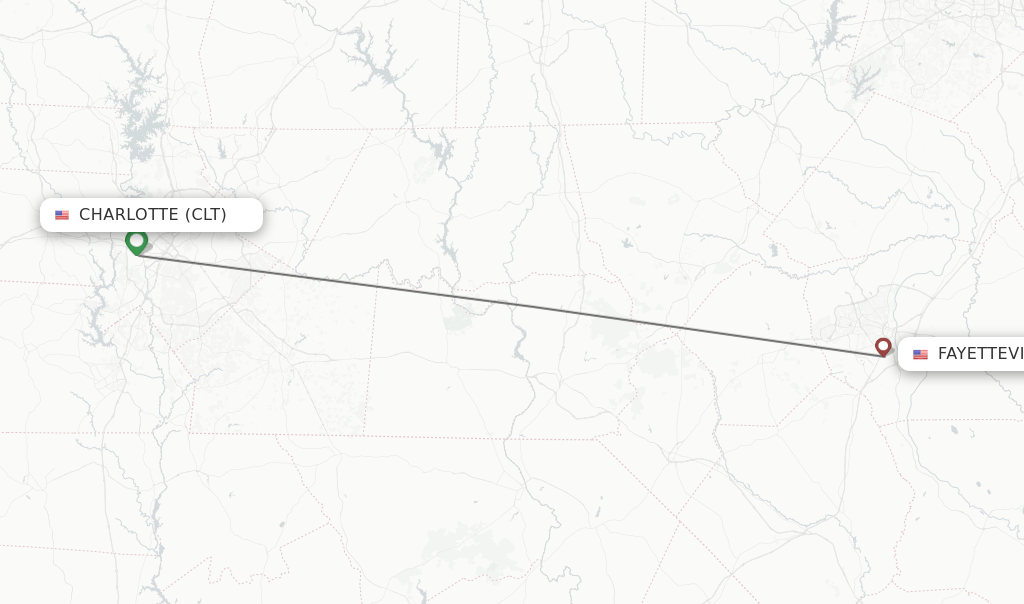 Direct (nonstop) flights from Charlotte to Fayetteville schedules