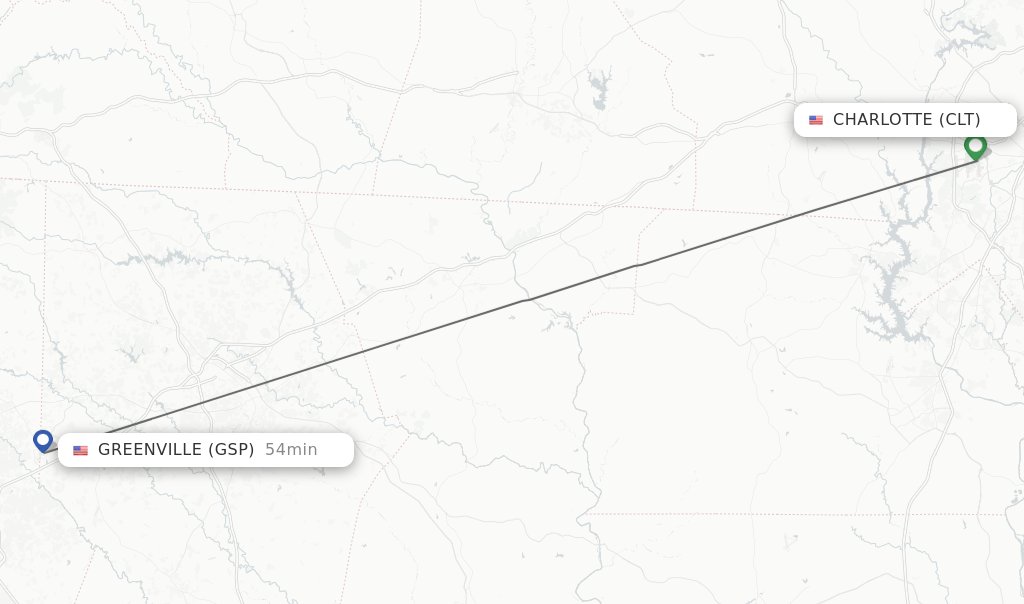 Direct (nonstop) flights from Charlotte to Greenville schedules