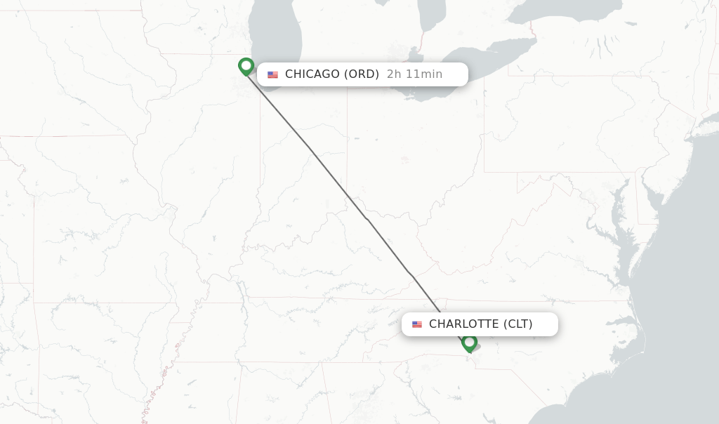 Direct (nonstop) flights from Charlotte to Chicago schedules