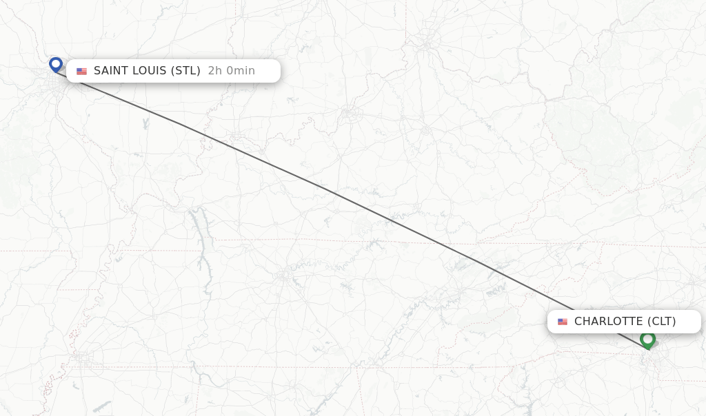 Direct (nonstop) flights from Charlotte to Saint Louis schedules