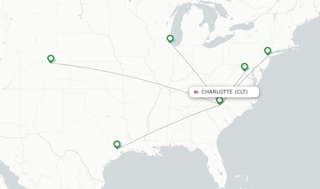 United flights from Charlotte, CLT