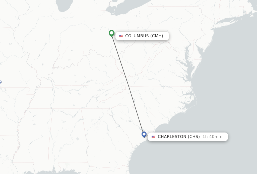 Direct (nonstop) flights from Columbus to Charleston schedules