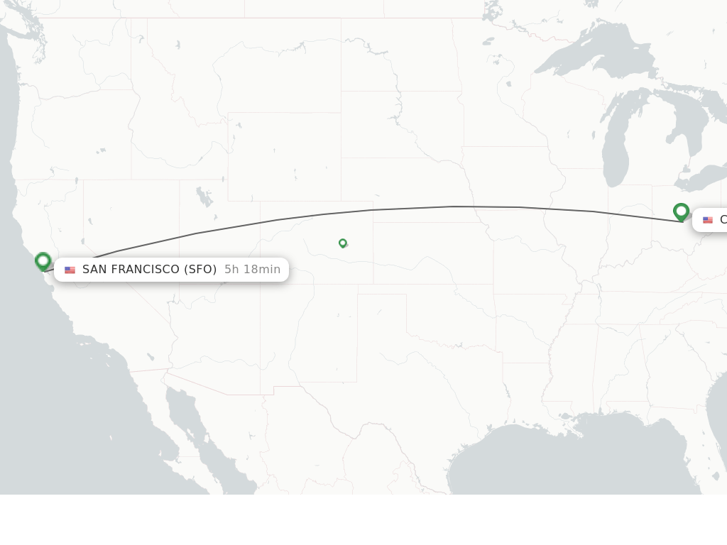 Direct (nonstop) flights from Columbus to San Francisco schedules