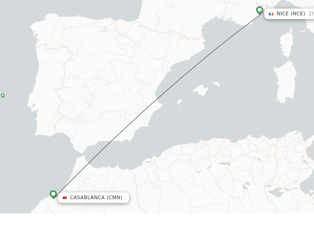 Direct (nonstop) flights from Casablanca to Nice schedules
