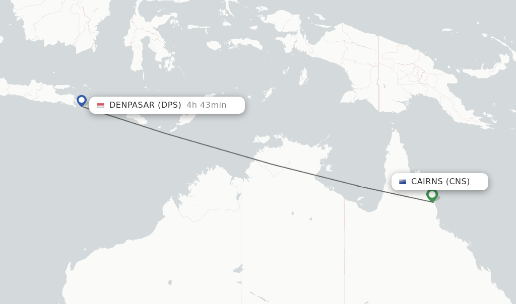 Direct (nonstop) flights from Cairns to Denpasar schedules