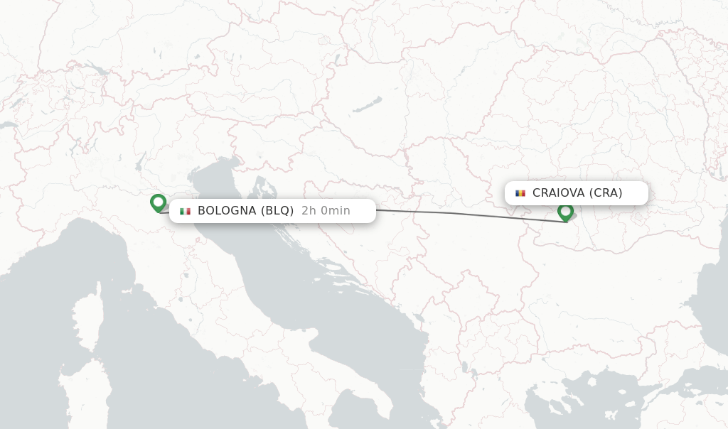 Direct (nonstop) flights from Craiova to Bologna schedules