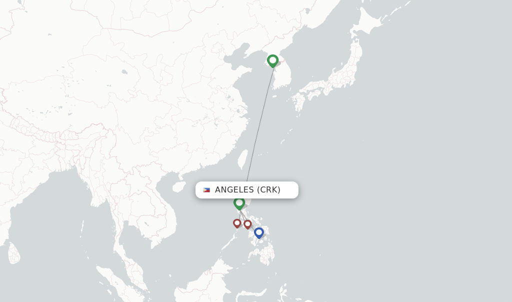 Philippine Airlines flights from Angeles, CRK