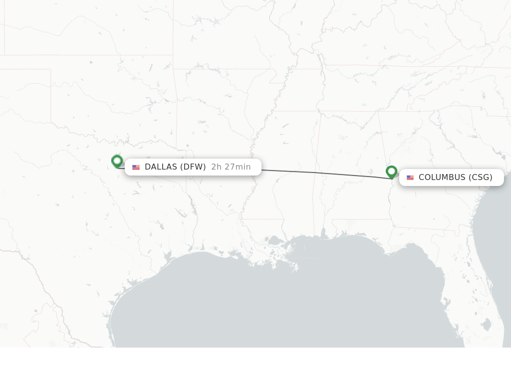 Direct (nonstop) flights from Columbus to Dallas schedules