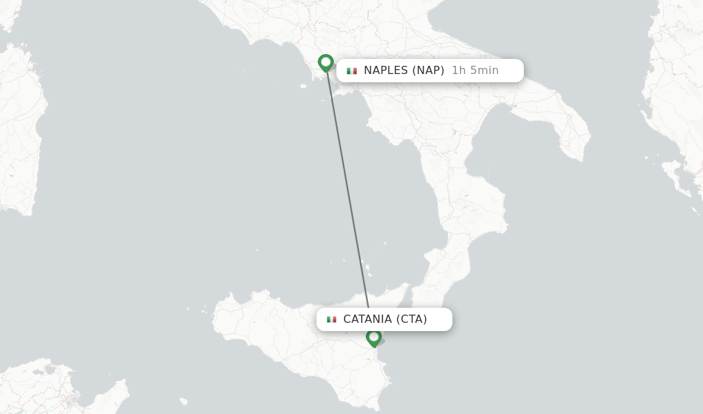 Direct (nonstop) flights from Catania to Naples schedules