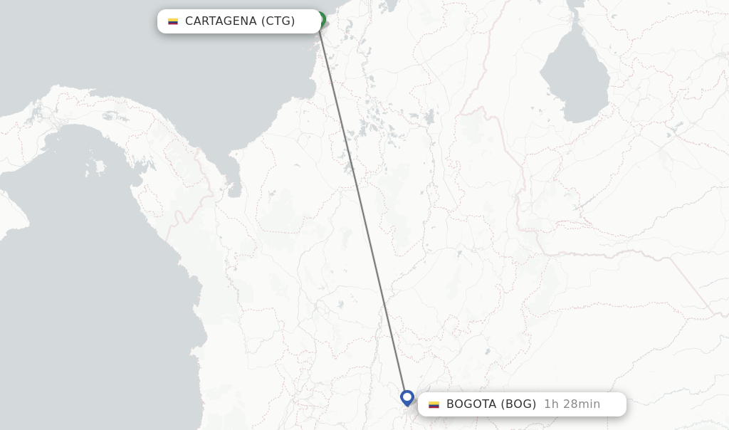 Direct (nonstop) flights from Cartagena to Bogota schedules