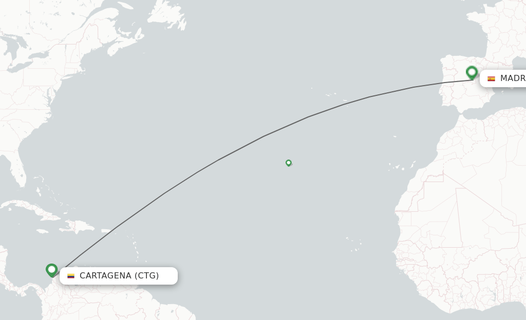 Direct (nonstop) flights from Cartagena to Madrid schedules