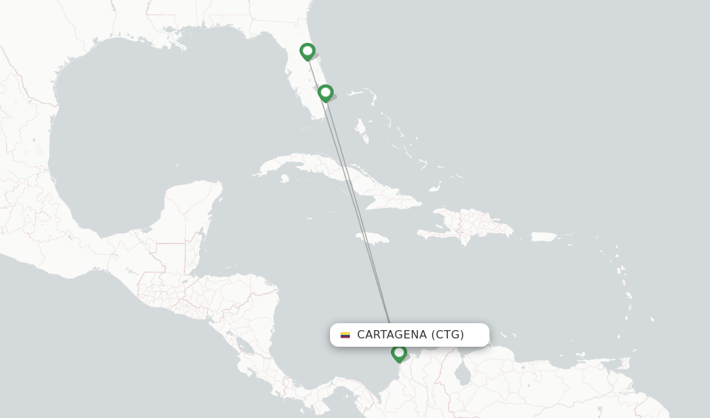 Spirit flights from Cartagena, CTG