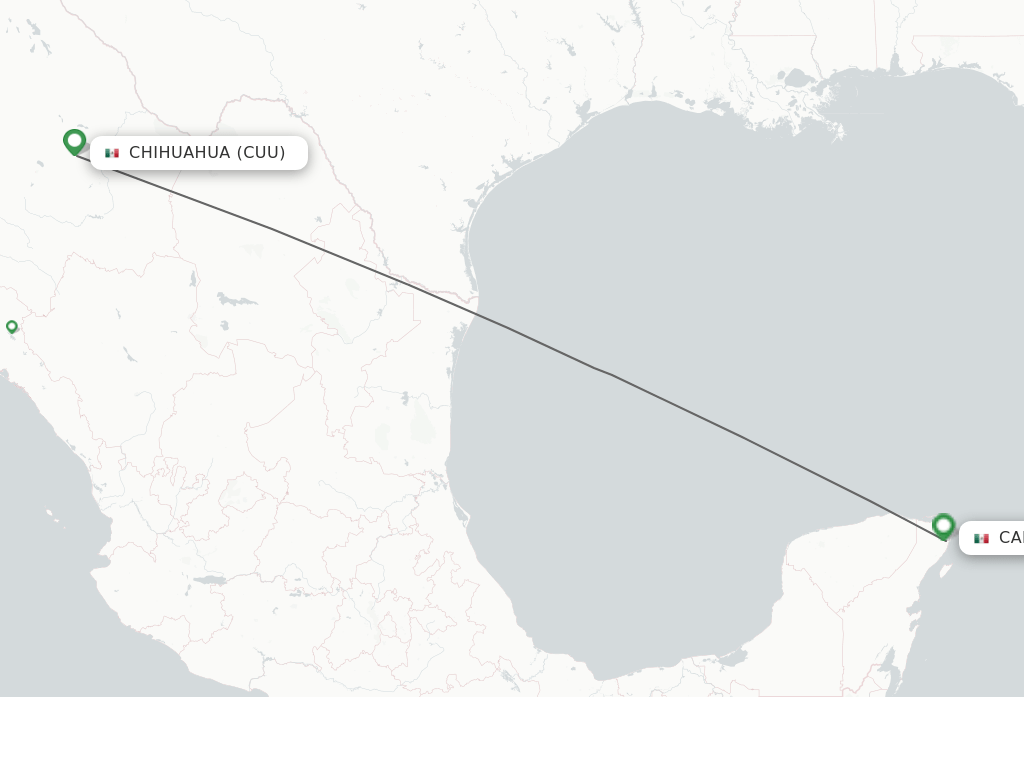 Direct (nonstop) flights from Chihuahua to Cancun schedules