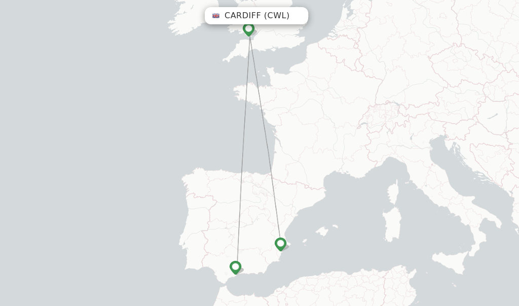 Vueling flights from Cardiff, CWL