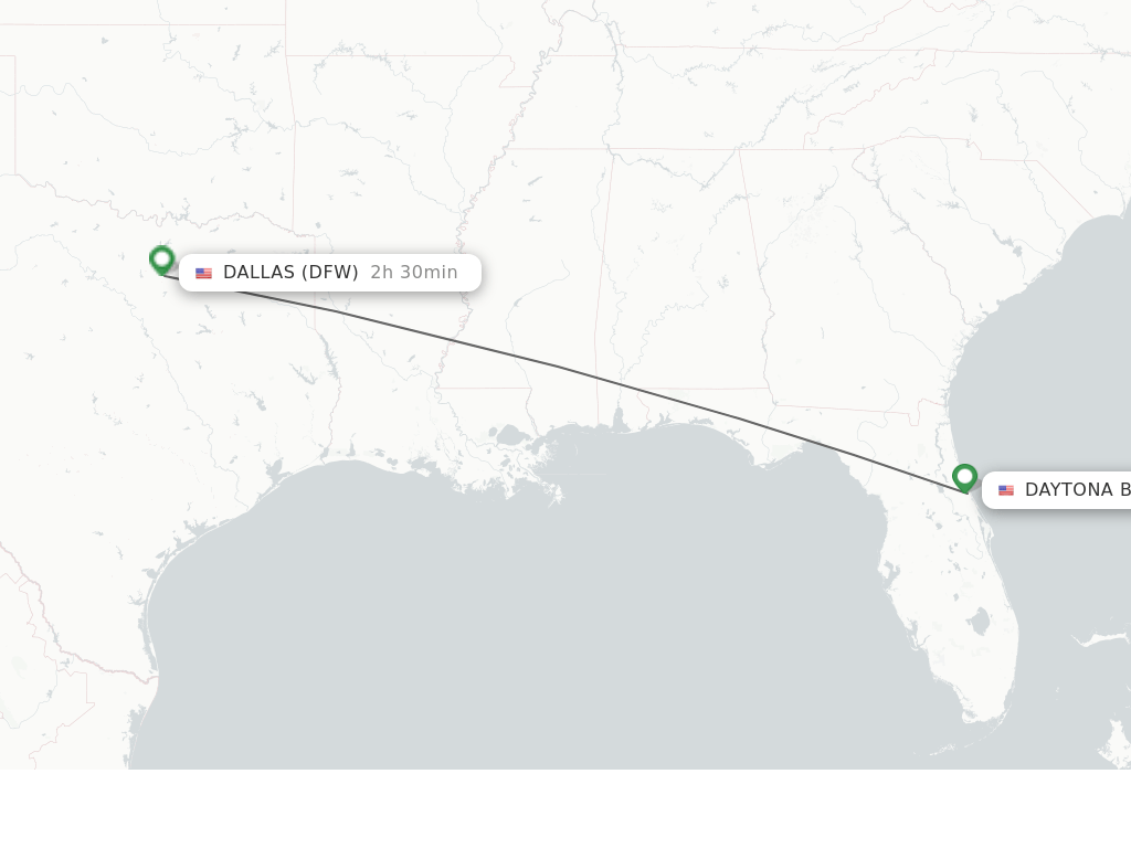 Direct (nonstop) flights from Daytona Beach to Dallas schedules