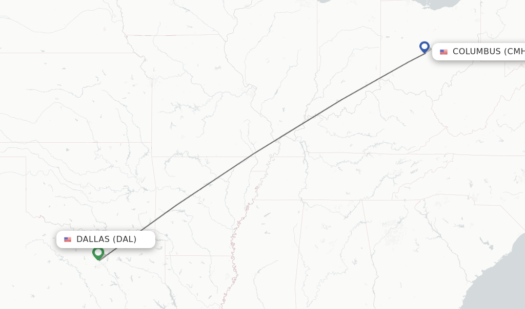 Direct (nonstop) flights from Dallas to Columbus schedules