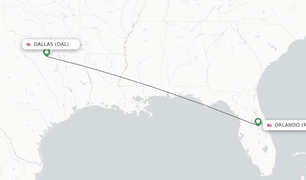 Direct (nonstop) flights from Dallas to Orlando schedules