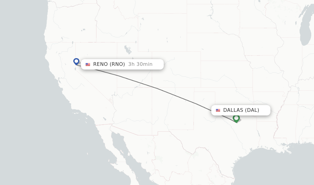 Direct (nonstop) flights from Dallas to Reno schedules