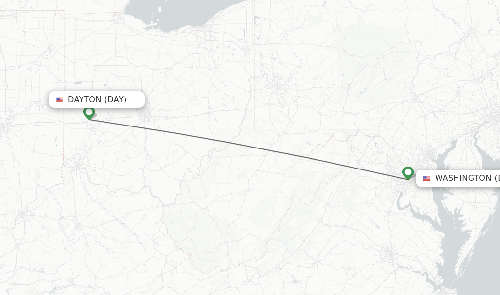 Direct (nonstop) flights from Dayton to Washington schedules