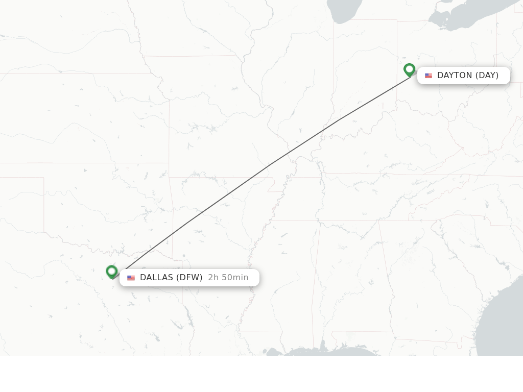 Direct (nonstop) flights from Dayton to Dallas schedules