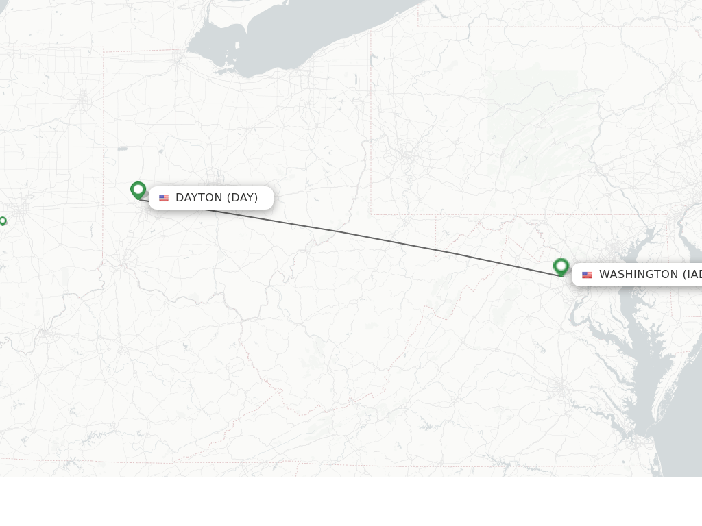 Direct (nonstop) flights from Dayton to Dulles schedules