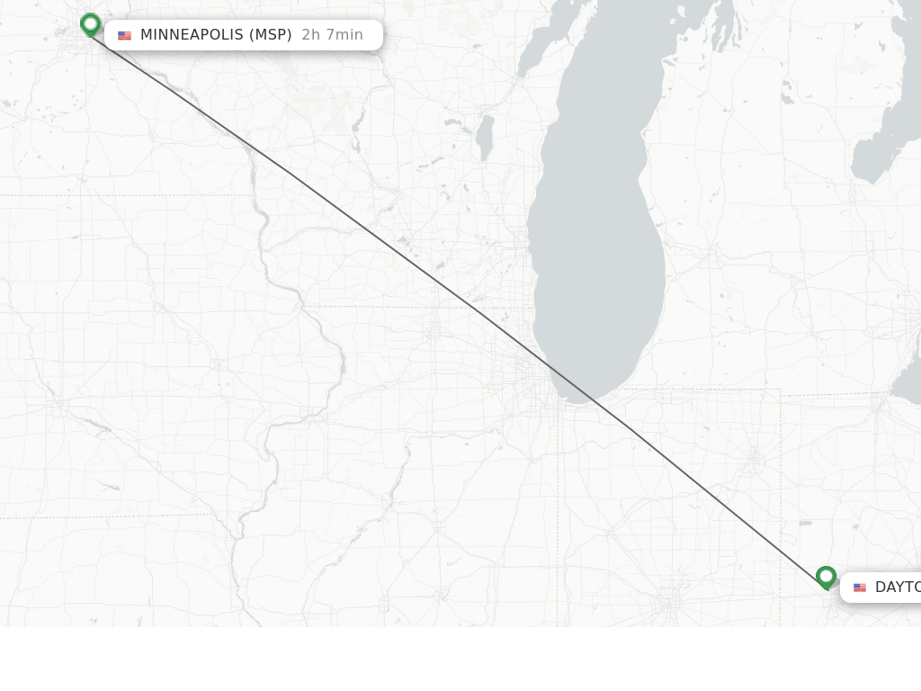 Direct (nonstop) flights from Dayton to Minneapolis schedules