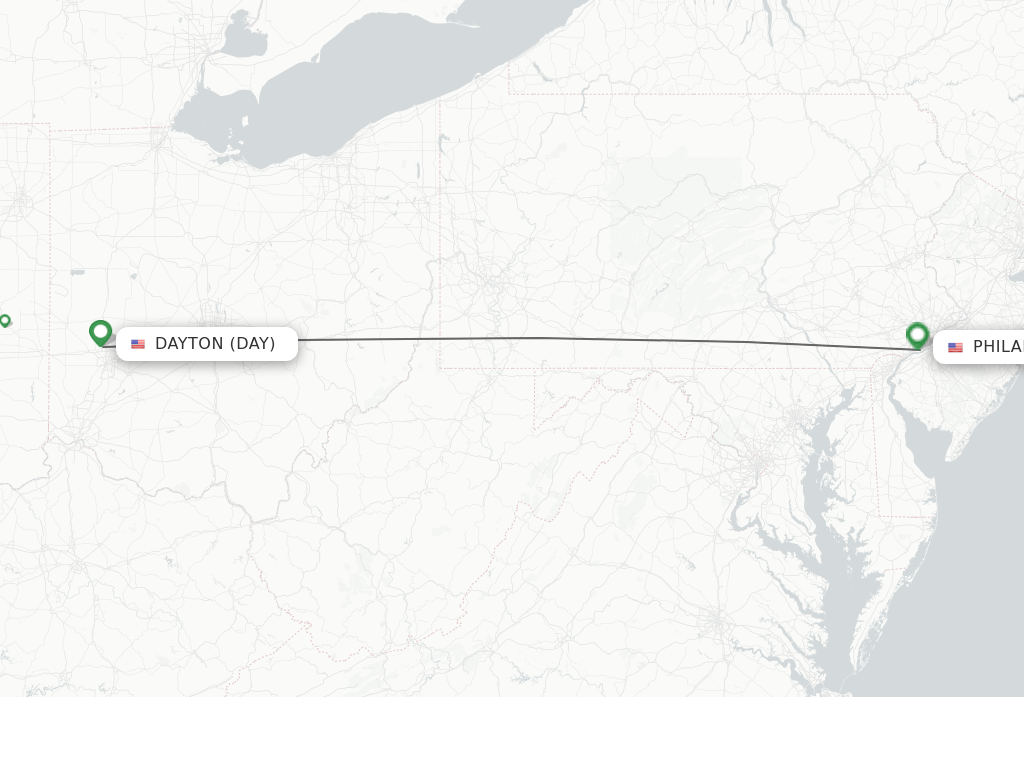 Direct (nonstop) flights from Dayton to Philadelphia schedules