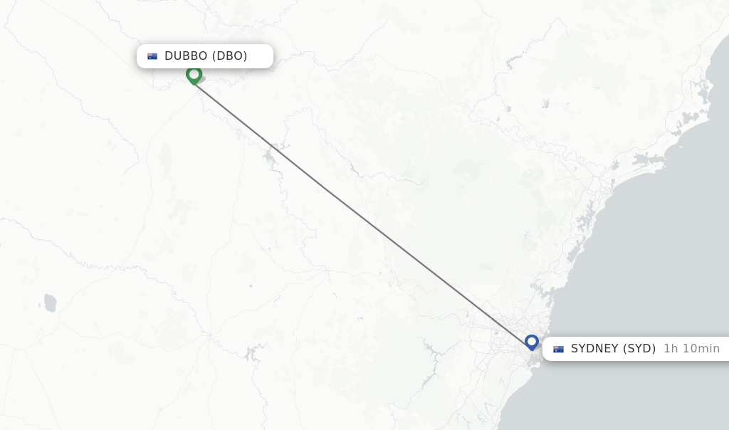 Direct (nonstop) flights from Dubbo to Sydney schedules