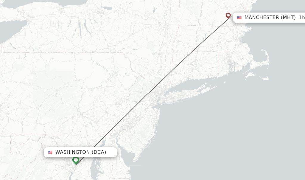 Direct (nonstop) flights from Washington to Manchester schedules