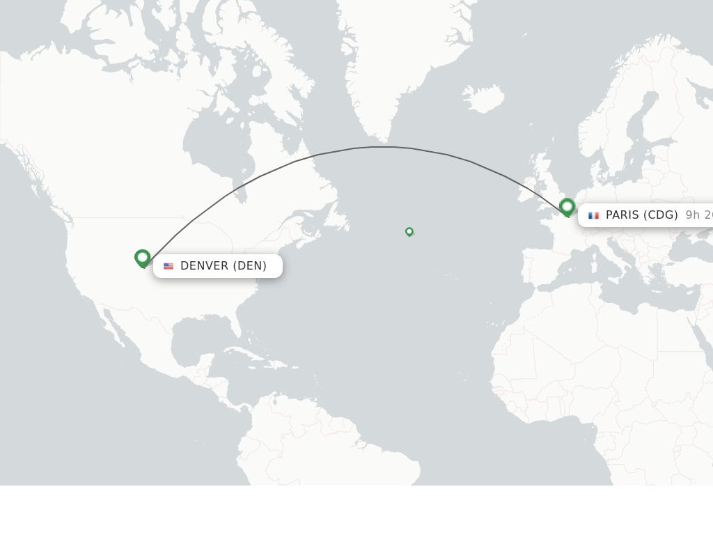 Direct (nonstop) flights from Denver to Paris schedules