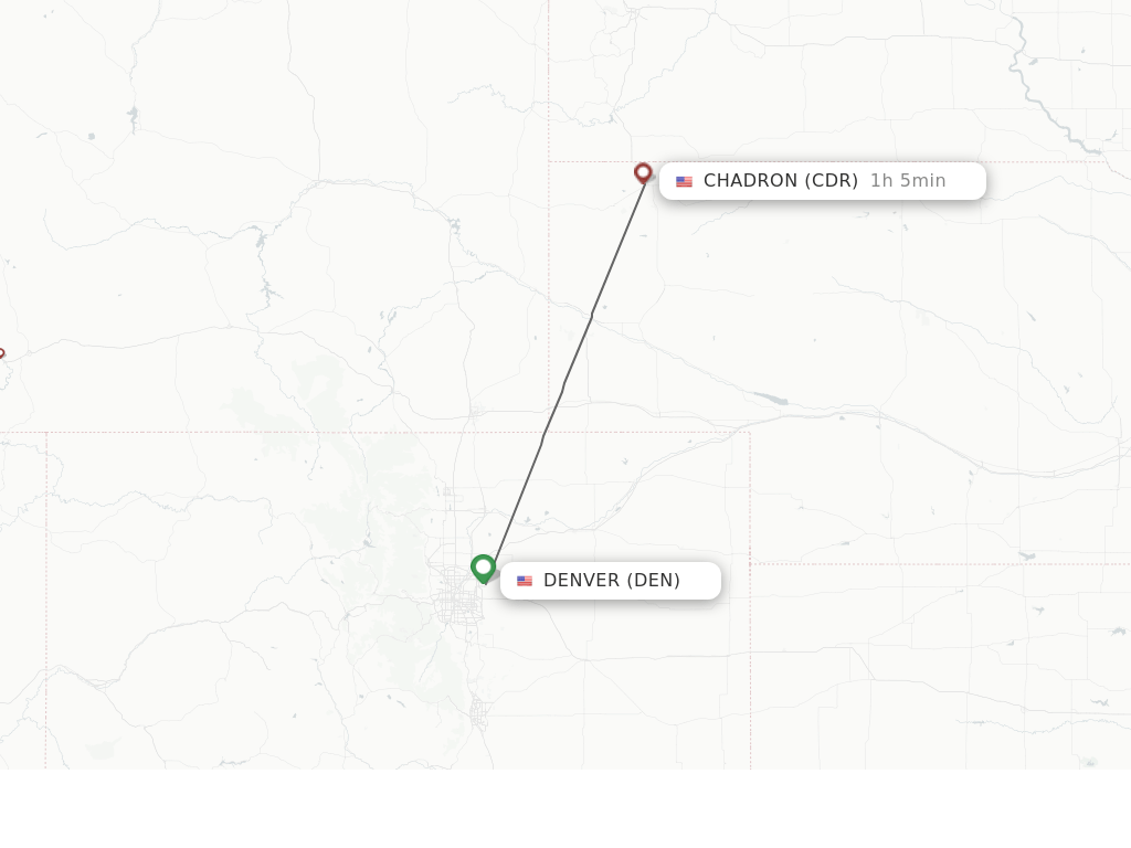Direct (nonstop) flights from Denver to Chadron schedules