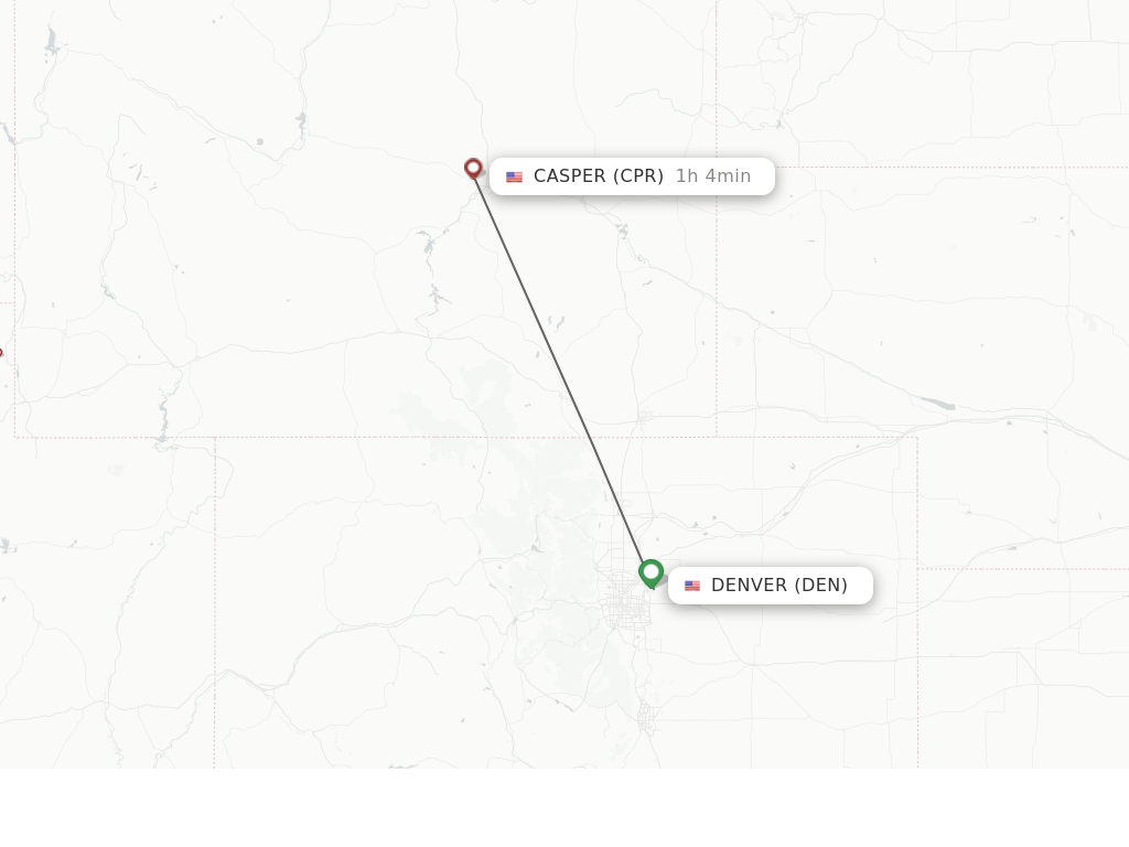 Direct (nonstop) flights from Denver to Casper schedules