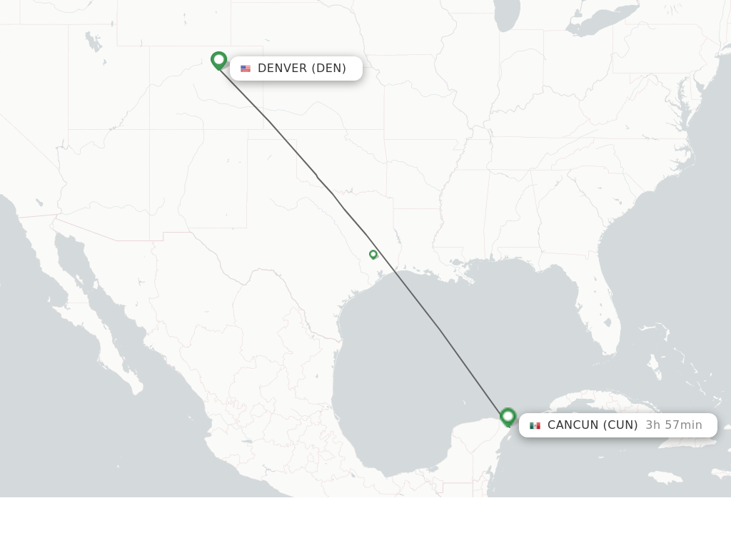 Direct (nonstop) flights from Denver to Cancun schedules