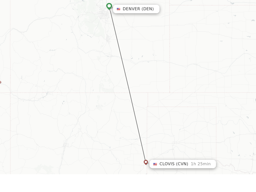 Direct (nonstop) flights from Denver to Clovis schedules