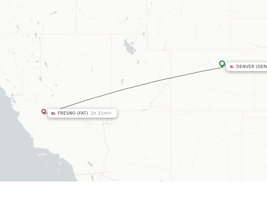 Direct (nonstop) flights from Denver to Fresno schedules
