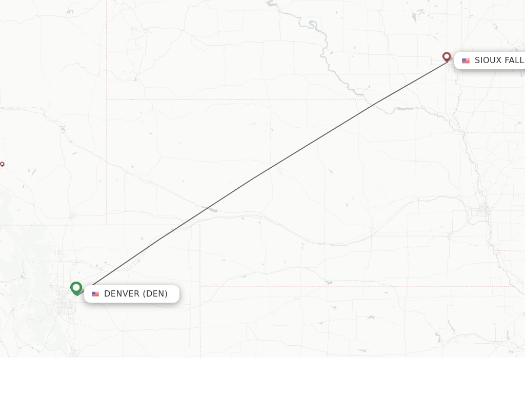 Direct (nonstop) flights from Denver to Sioux Falls schedules