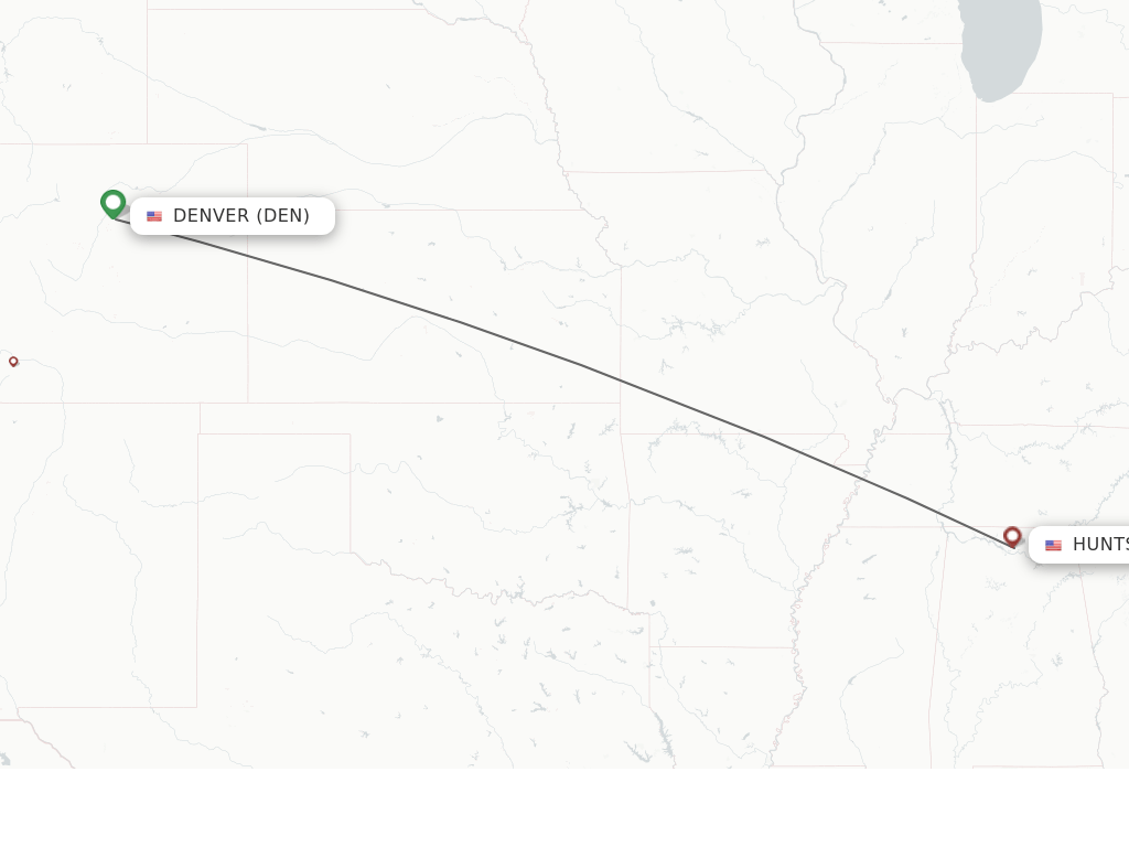 Direct (nonstop) flights from Denver to Huntsville schedules