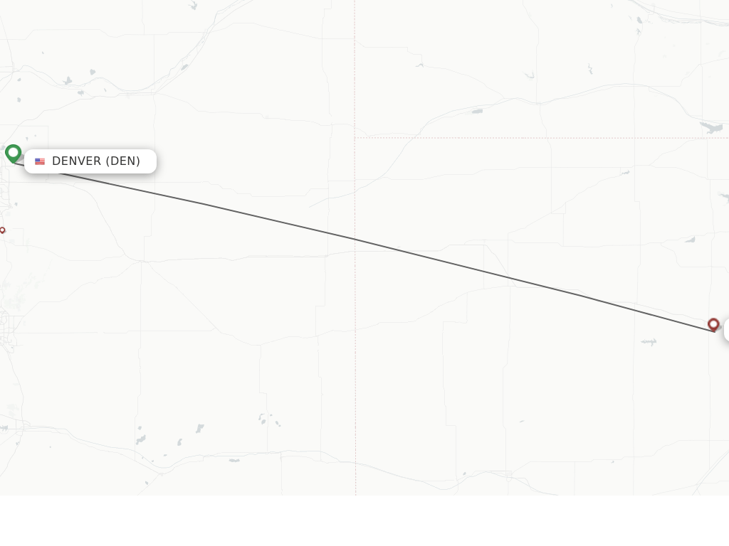 Direct (nonstop) flights from Denver to Hays schedules