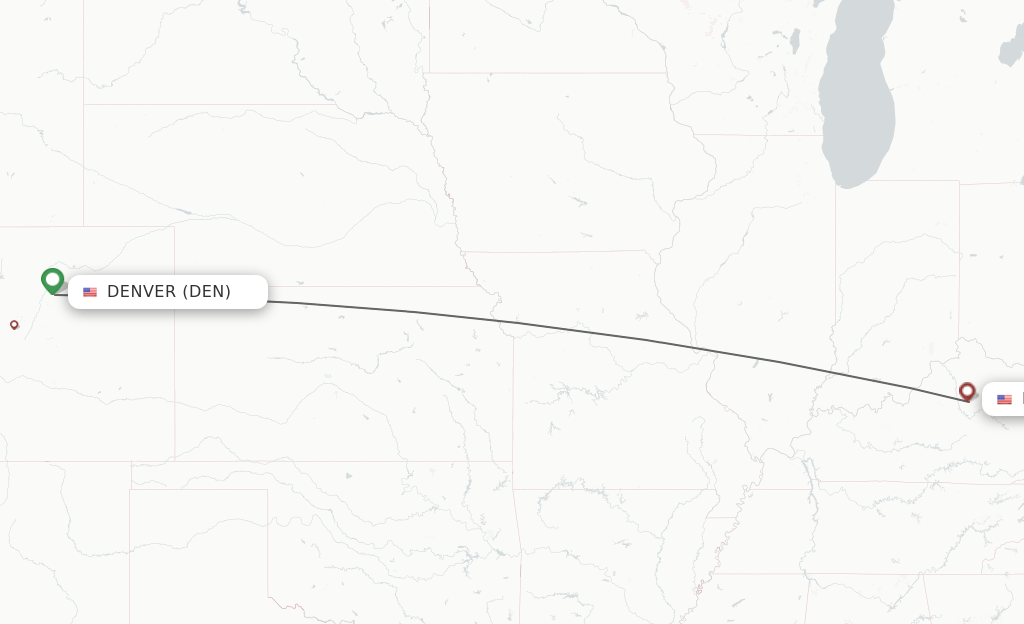 Direct (nonstop) flights from Denver to Lexington schedules