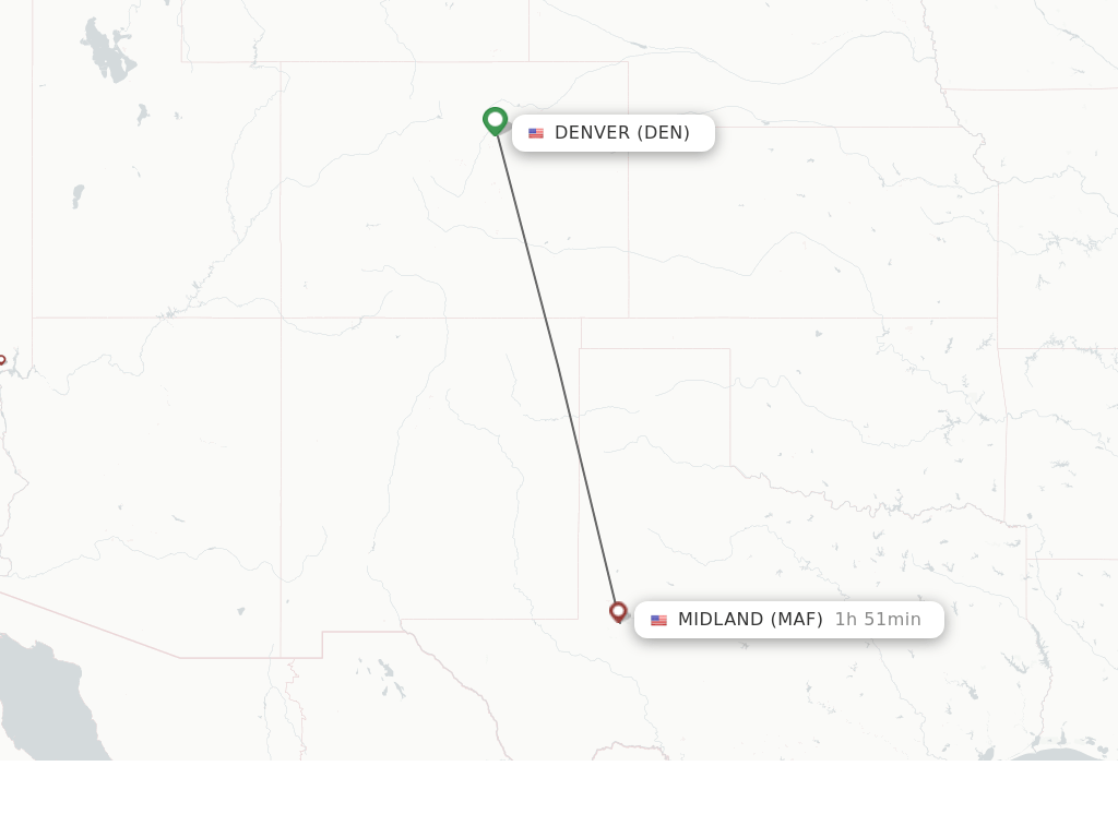 Direct (nonstop) flights from Denver to Midland schedules