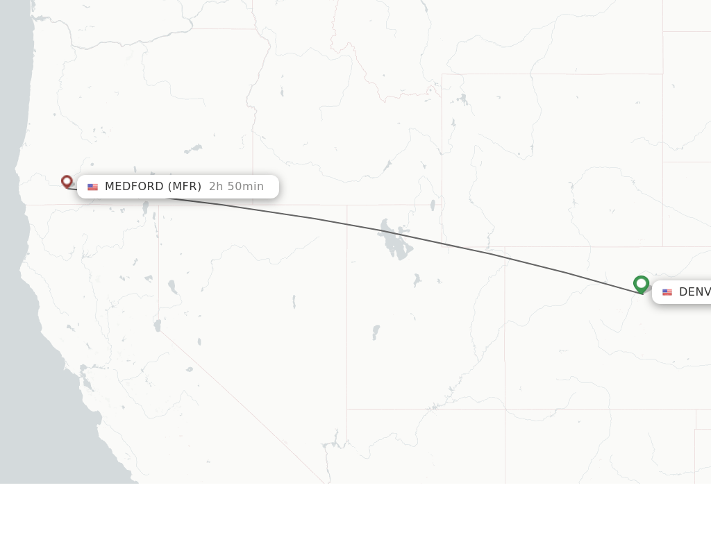Direct (nonstop) flights from Denver to Medford schedules