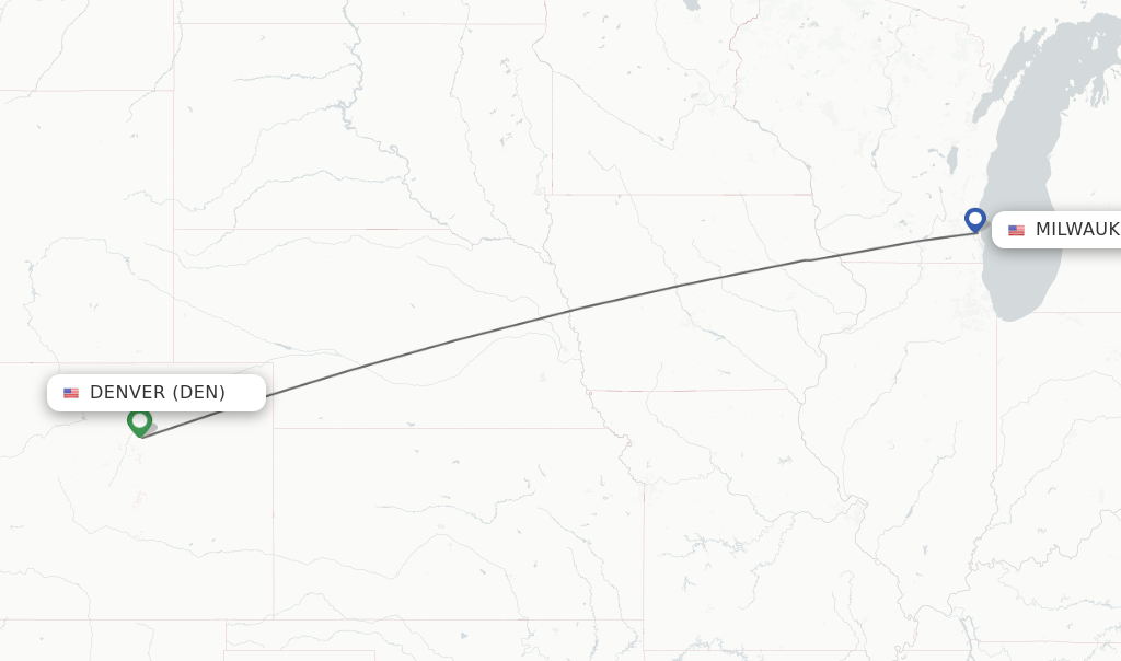 Direct (nonstop) flights from Denver to Milwaukee schedules