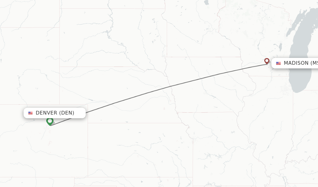 Direct (nonstop) flights from Denver to Madison schedules