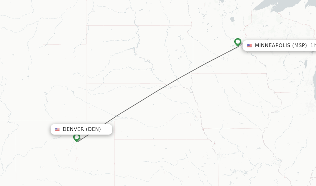Direct (nonstop) flights from Denver to Minneapolis schedules