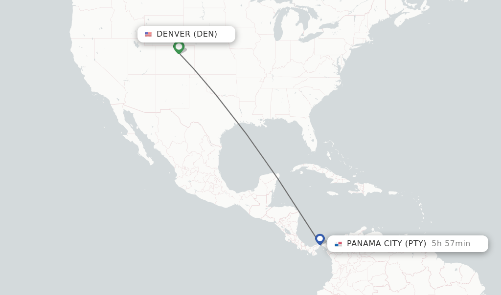 Direct (nonstop) flights from Denver to Panama City schedules