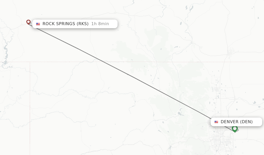 Direct (nonstop) flights from Denver to Rock Springs schedules